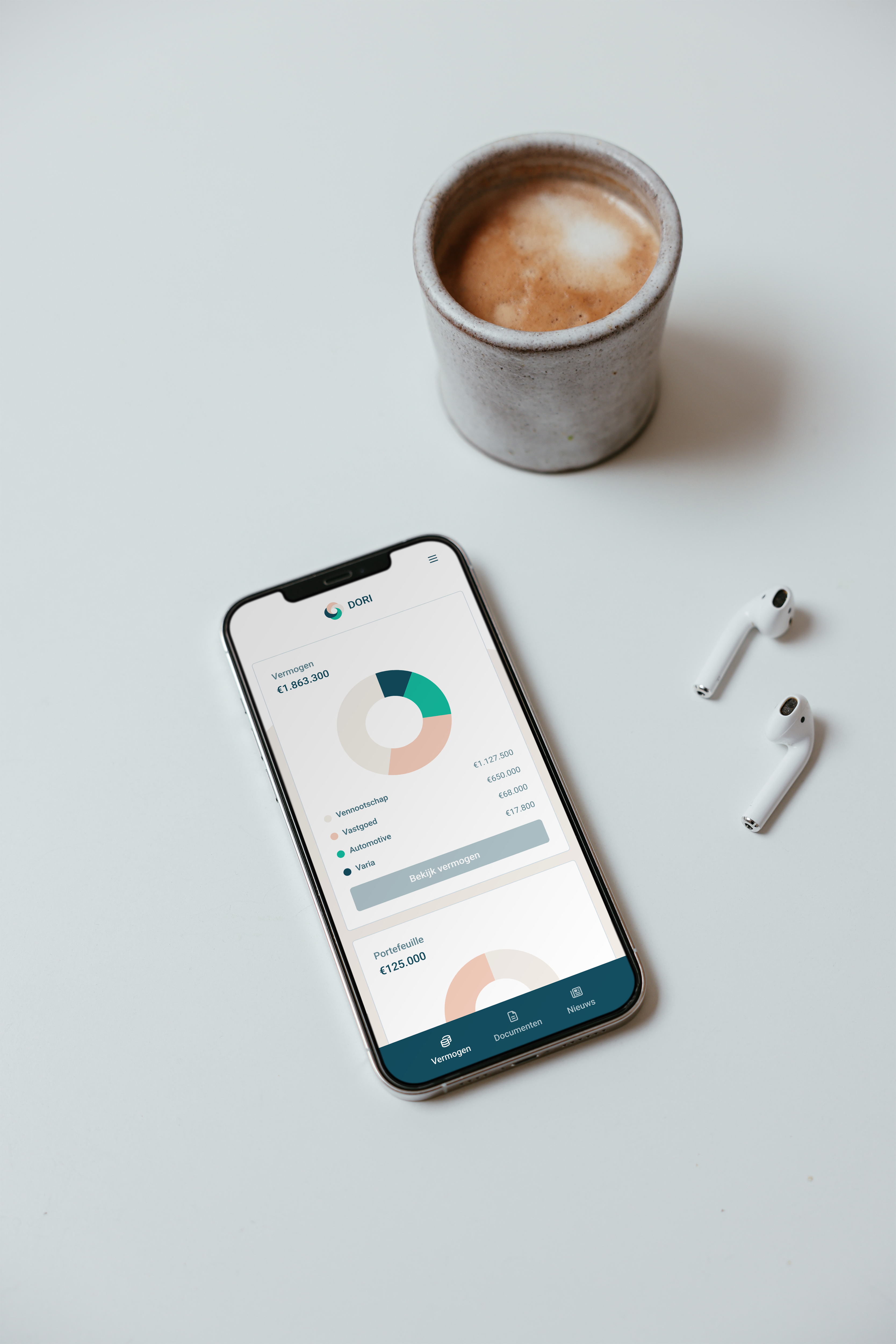 Phone On Table Mockup